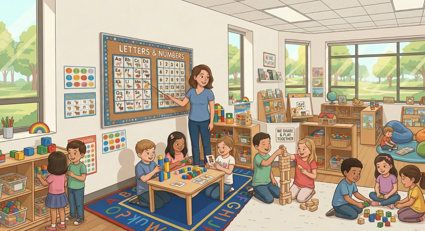 Preschool children in classroom